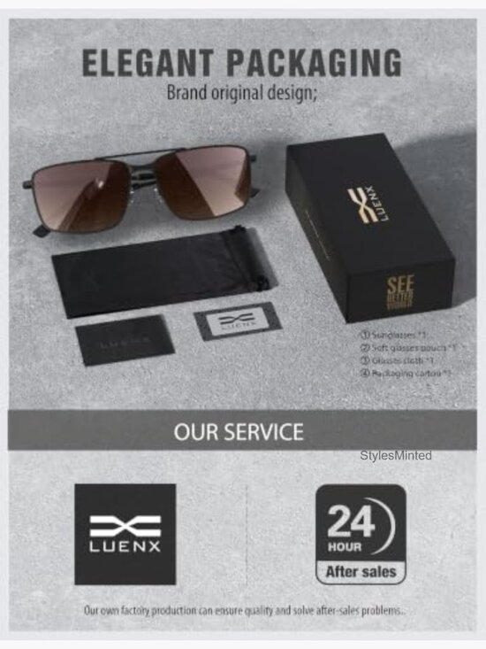 Rectangular Aviator Sunglasses Polarized Square UV400 Driving Shades main image 5